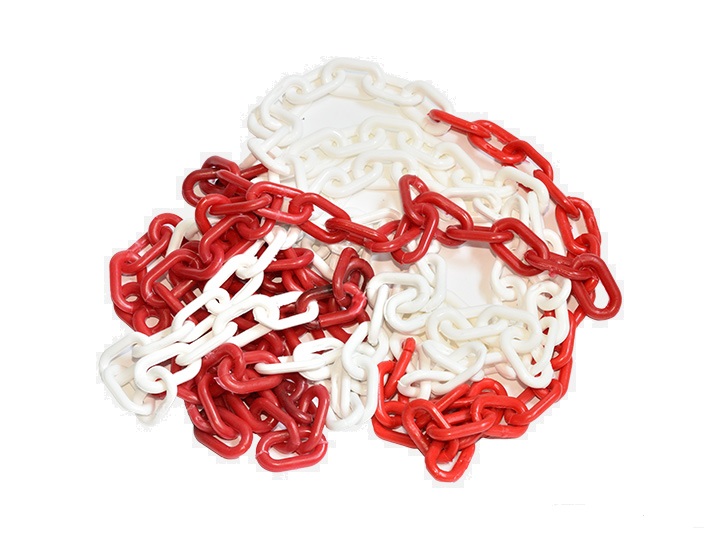 Plastican lanac crveno/beli 6mm