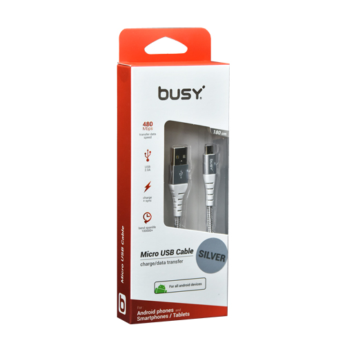 Micro USB kabl 1,8m pleteni